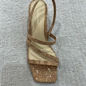 Marion Parke Tan Cork Strappy Heels